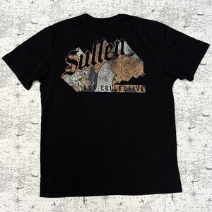 Sullen Art Collective Roses With Snake Black Graphic Tee Size Large